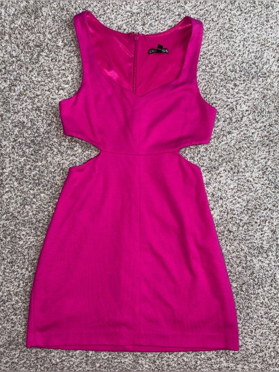Express Dresses & Skirts - Express Hot Pink Cutout Bodycon Dress Size 2 | Barbiecore Party Club Mini